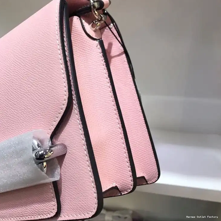 Affordable Palladium Pink Epsom In Leather Bag Hardware Hermes Roulis 0507